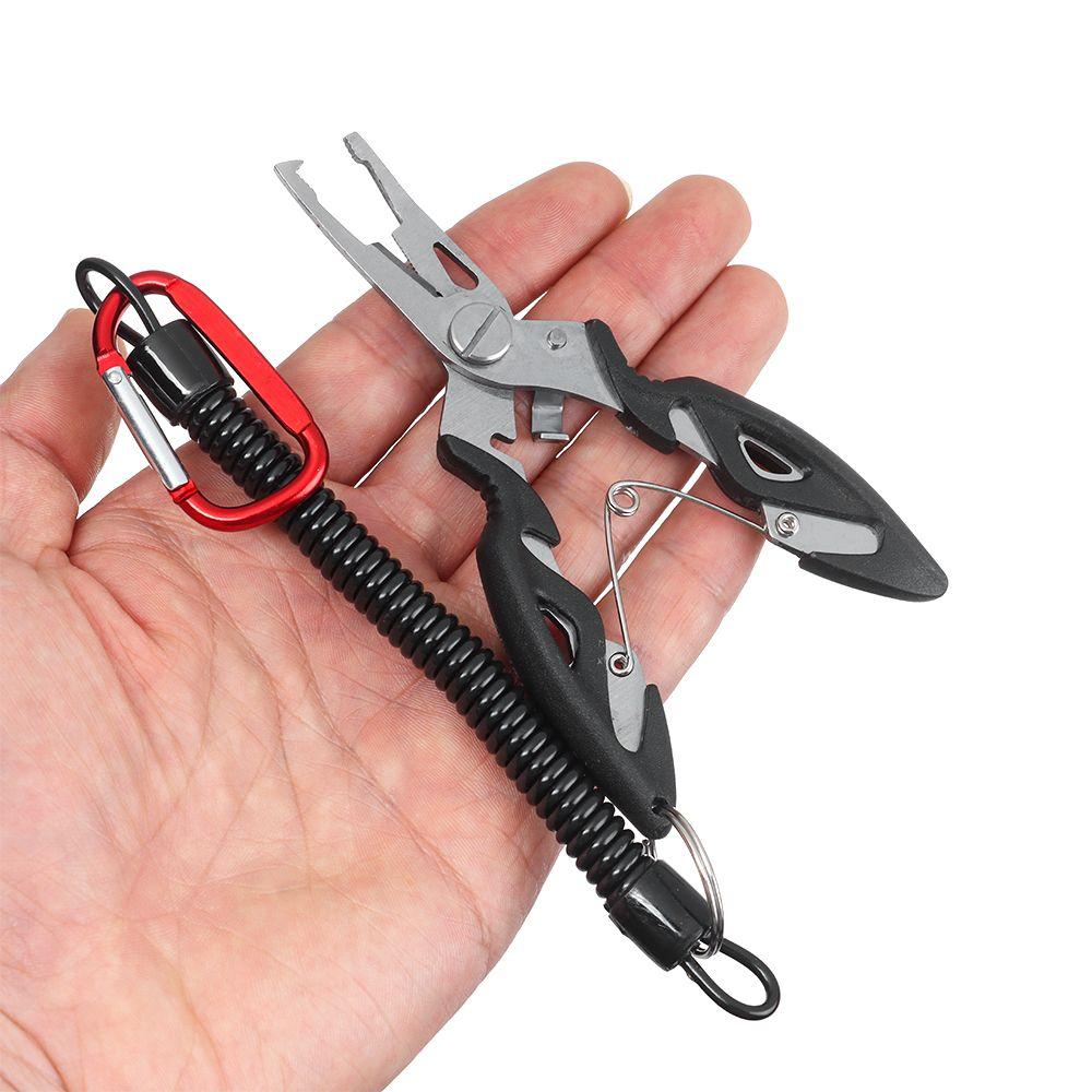 With Lanyard Plastic Handle Bait Line Cutter Fishing Pliers Hook Removers Stainless Steel Scissor