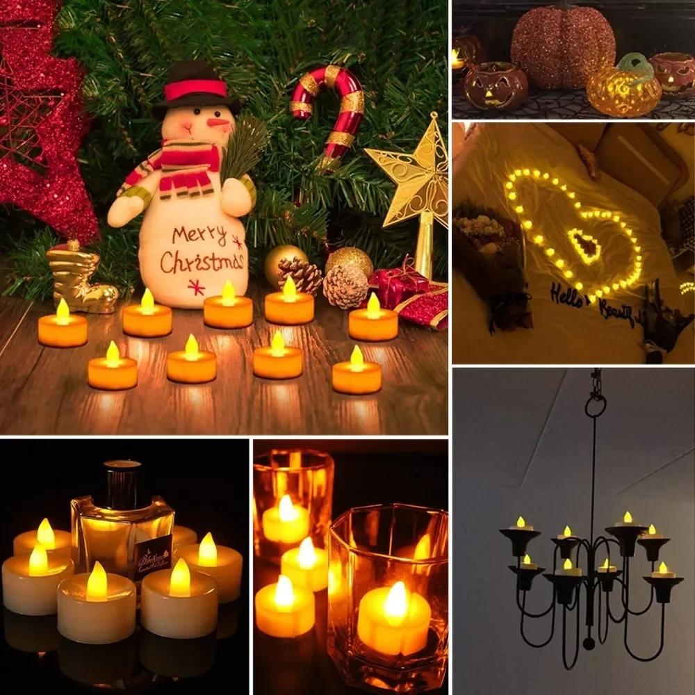 Xiaomi 24Pcs LED Candles Flameless Candle Battery Operated, LED Electric Candles Tea Lights Halloween Christmas Party Decorations