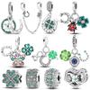 Шармы Медь Четырехлистный клевер Серия Подвеска Шарм Бусины Подходит для браслетов 3 мм Ожерелье Женская Роскошная DIY Бижутерия Подарок на фестиваль