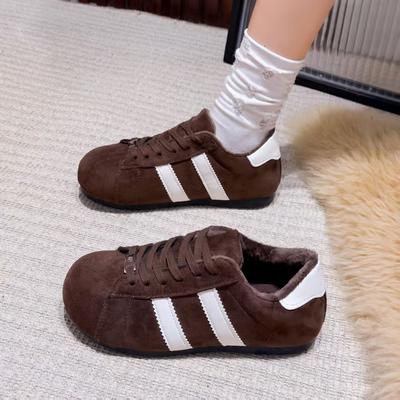 [Fanfuna] бархатные немецкие тренировочные туфли для женской коллекции осень-зима 2025, новые, уродливые милые, с большой головой, в стиле ретро, корейская версия, обувь Форреста Гампа, хлопковая обувь