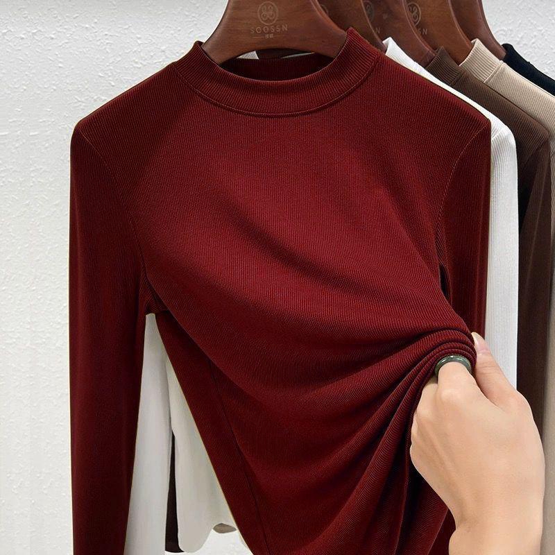 Женский базовый слой с полуворотом на осень и зиму с базовой футболкой с длинными рукавами
