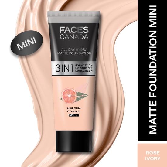 FACESCANADA Водостойкий набор для фиксации и финиша | Фиксатор макияжа (50мл) + Rose Ivory All Day Hydra Matte Mini Foundation (15мл)|Набор косметики для женщин