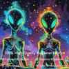 2D Trippy Alien UV Glow Tapestry, Blacklight Galaxy Wall Art for Home Decoration