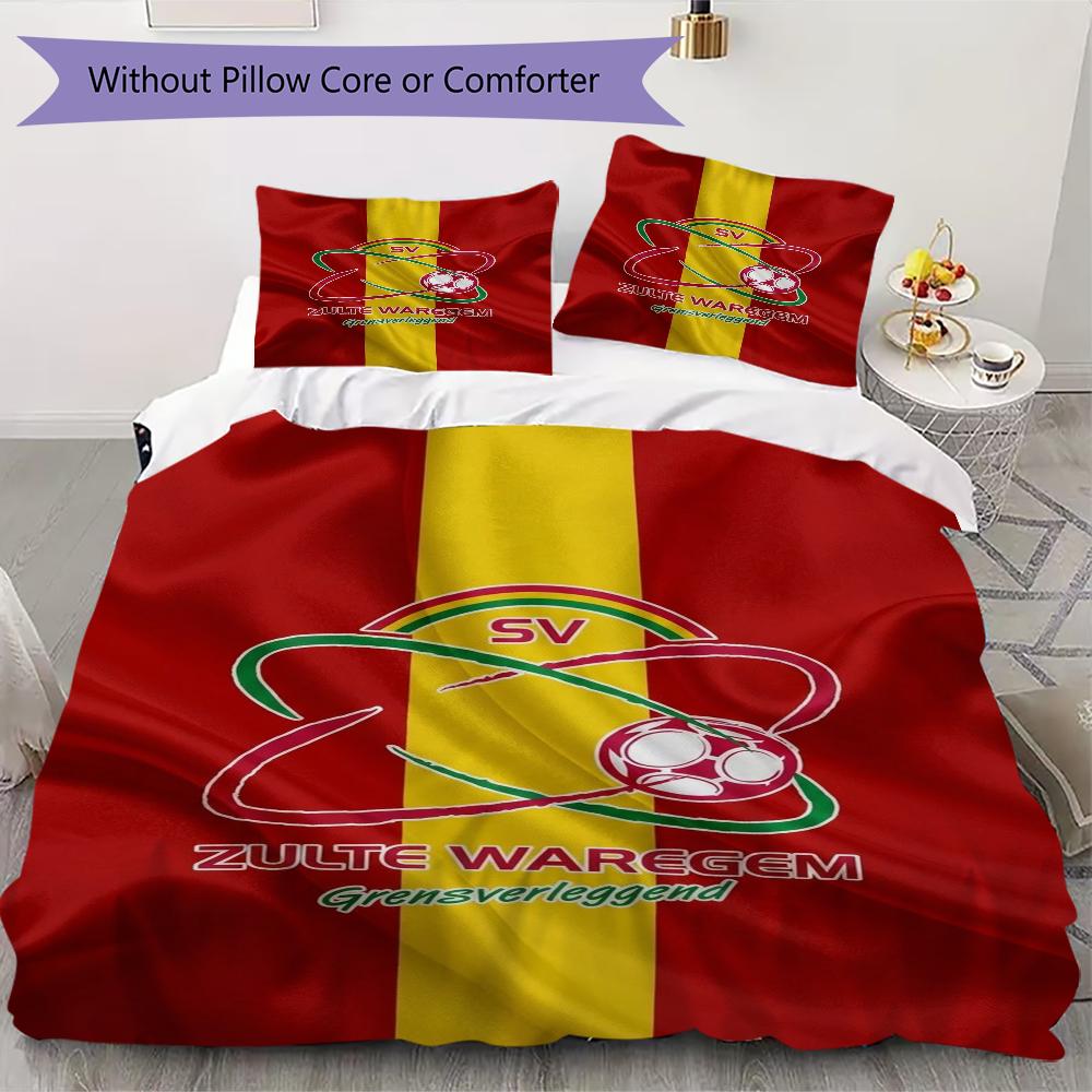 SV Zulte Waregem Pattern Bedding uilt Set uilt Cover Pillowcase Home Decoration Birthday Gift (1 * duvet cover + 2 * pillowcase without core)
