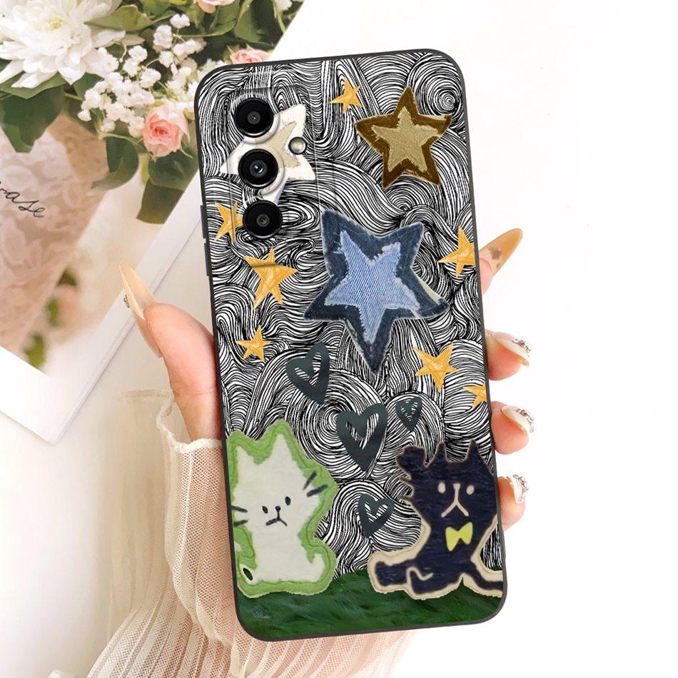 Для Samsung Galaxy A05s A05 Милый Кот Цветок Мультяшный Чехол для Телефона Для Samsung A05 A 05 05S A05S Ударопрочный Мягкий Силиконовый Чехол