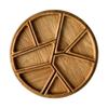 Divided Wood Serving Tray Plates Dessert Trays Sushi Serving Tray Candy Dishes Decorative Round Wooden Pallets Decoration
