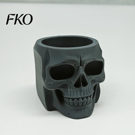 Gothic Style Gift for Him Skull Shape Pen Holder, Large Capacity Desktop Organizer, Matte Creative Statue Organizer Finish PLA Storage Cup Pens