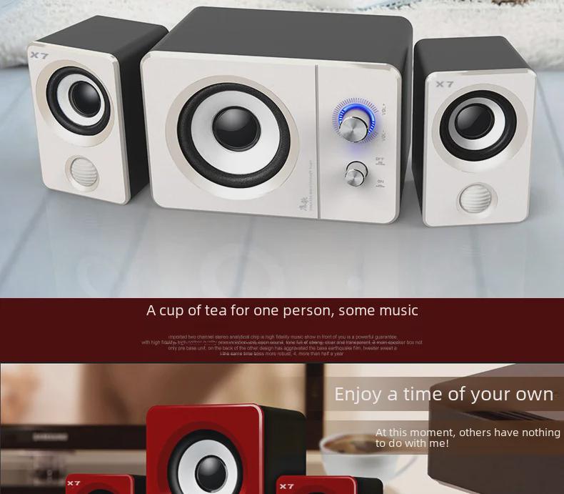 X7 Мини Мультимедийный Сабвуфер: Компактный динамик для настольного компьютера, ноутбука, мобильного устройства и домашнего использования