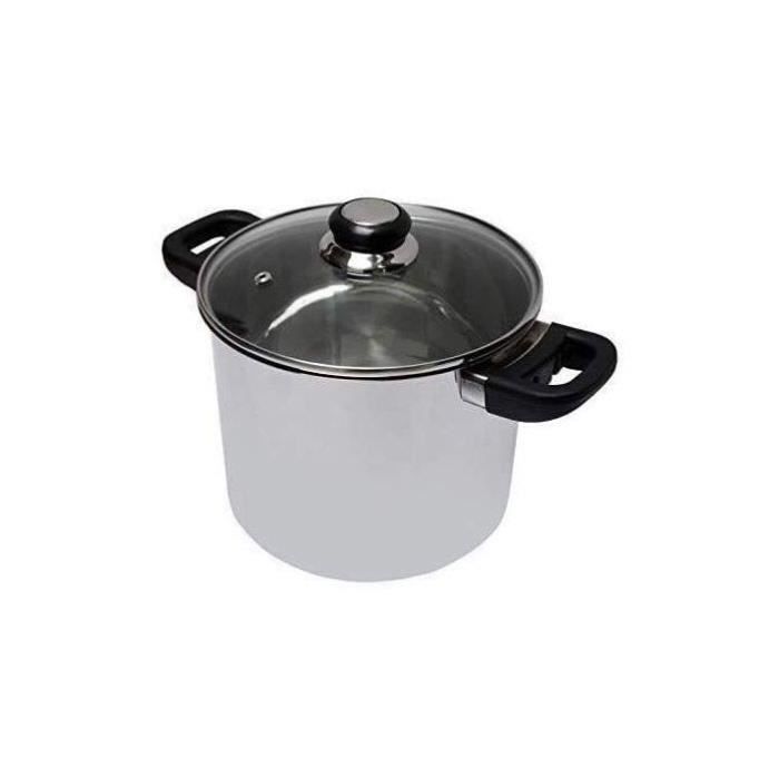 Traiteur - BAUMALU - Saphir - Inox - Couvercle verre - 24 cm - Poignées bakélite