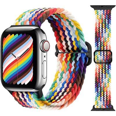 Регулируемый нейлоновый плетеный ремешок для Apple Watch 8, 7, 6, 5, 4 SE, 44 мм, 40 мм, эластичный сменный браслет, ремешок для iwatch 3, 42 мм, 38 мм