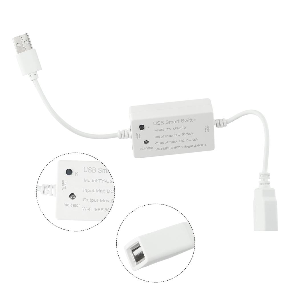 Автоматический выключатель USB Умный переключатель Голосовое управление WIFI Контроллер USB Умный переключатель Для бытовой техники Tuya Дистанционное управление