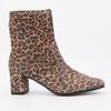 Women's Leopard Print Stretch Ankle Boots with Zip