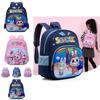 Charming Unisex Preschool Backpack In Pink Blue And Green With Cute Patterns
