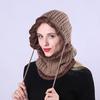 Winter Fashion Men Women Warm Thicken Woolen Knitted Hood Hat Velet Scarf Cap KTB