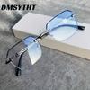 Retro Men Metal Frame Glasses Fashion Rimless Women Eye Protection Anti Blue Light Computer Eyewear