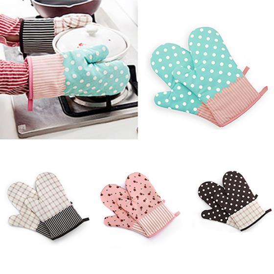 2 PCS Anti-skip Printing Oven AVEt Heat Resistant Protector Kitchen Holder Glove AVE