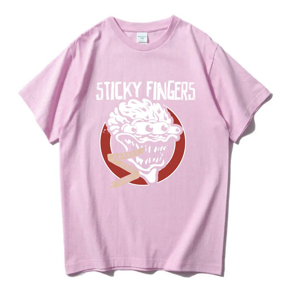 CARESS YOUR SOUL RINGER TEE Рок-группа Sticky Fingers STI FI Футболки с коротким рукавом Хлопковая мужская футболка Футболка с графическим принтом Мужская