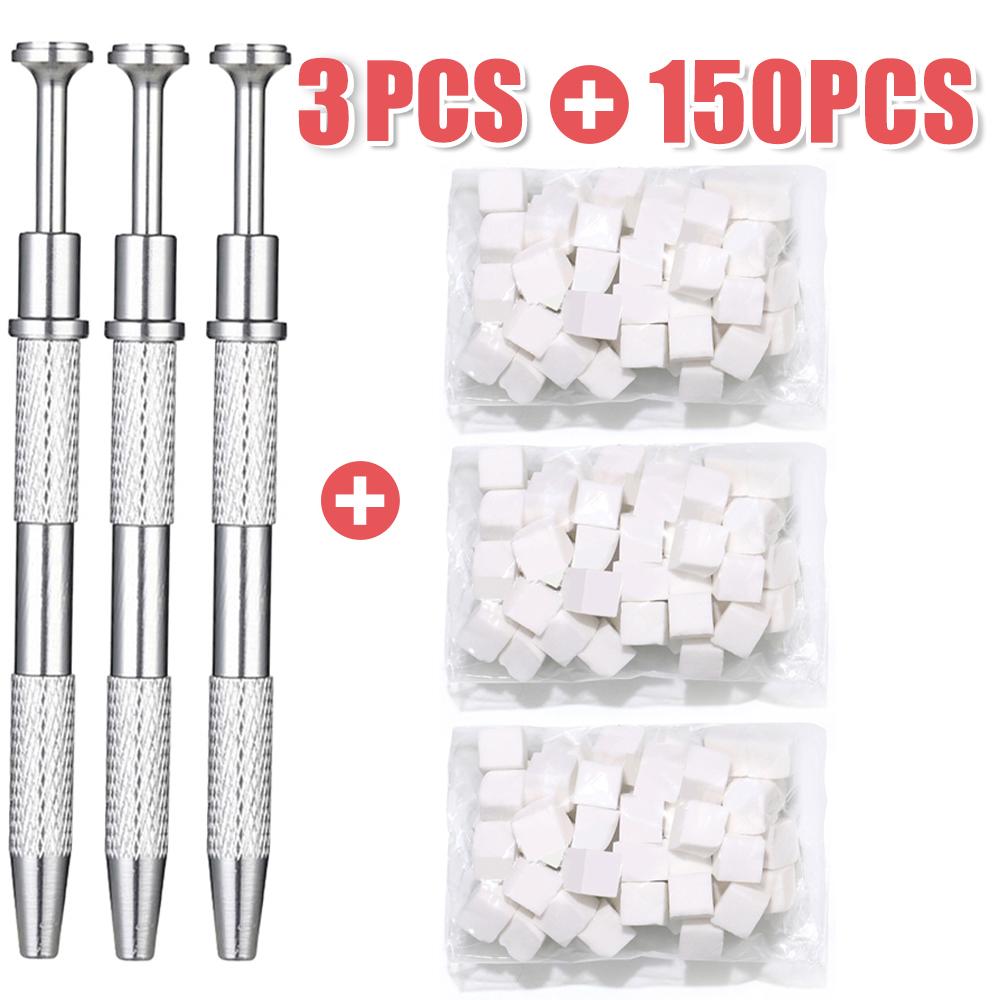 LINMANDA 200/50PCS Nail Sponges With Silver Grabbing Pen Nail Art Color Gradient Aura Effect Designs Brush Precise Manicure Tool