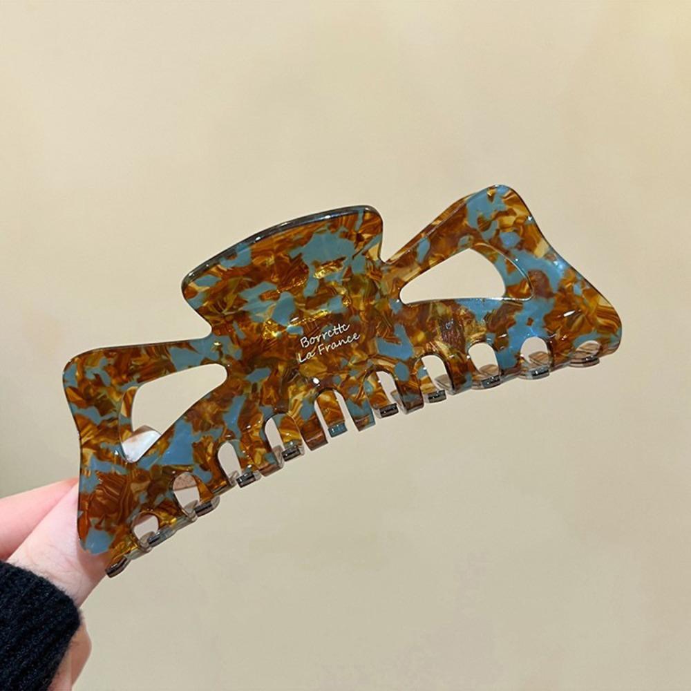 Hollow Bowknot Hair Claw Sweet Large Shark Clip Cute Ponytail Clip  Female