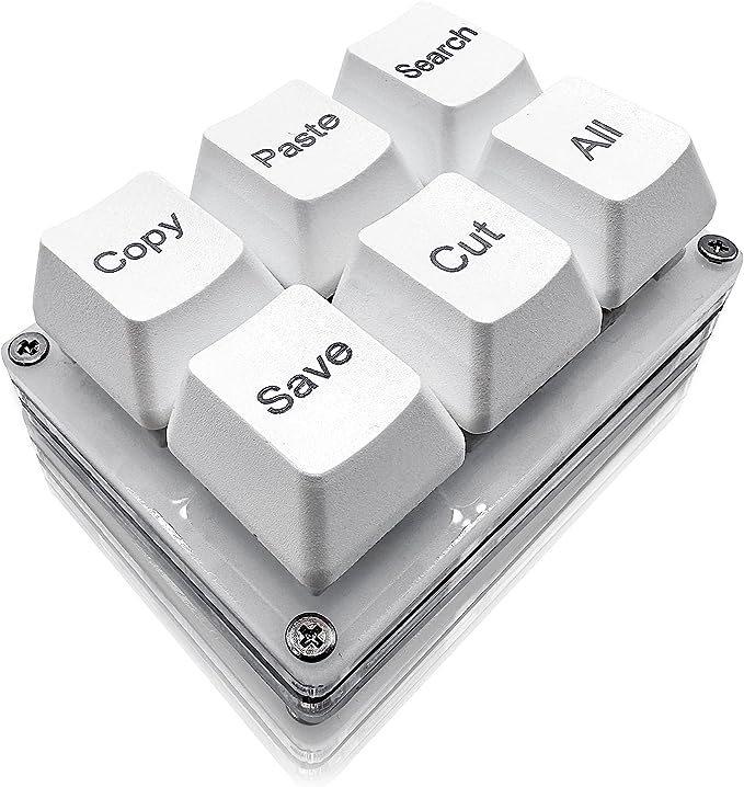 6Keys Copy Paste Search Save Cut Keyboard One Handed OSU Keypad Programmable Mechanical Shortcut Macro Keyboard for Working Game