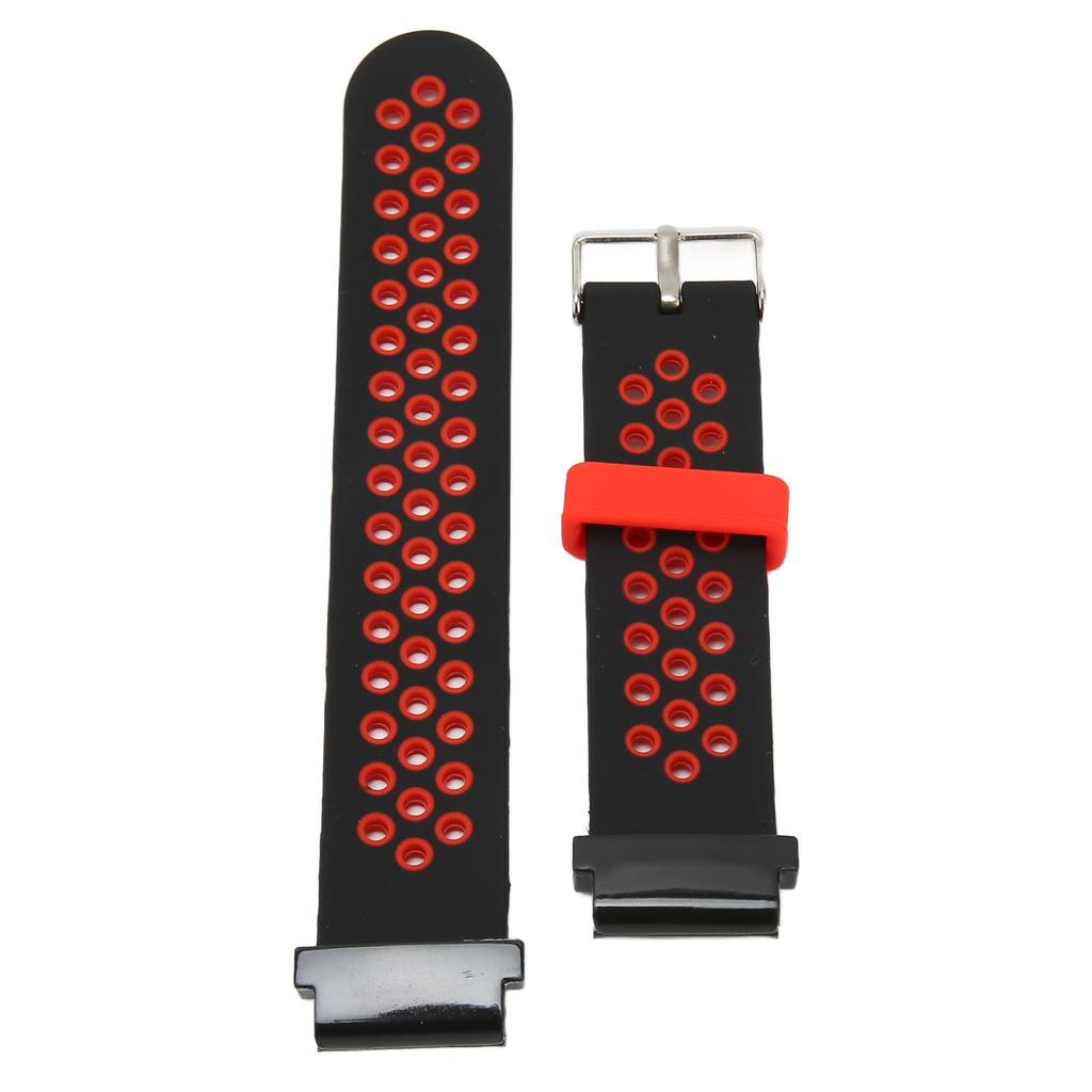 20mm Silicone Watchband Breathable Water Resistant Comfortable Wrist Strap for Garmin Fenix 7S 6S 5S Black Red