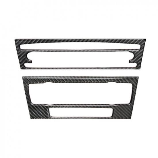 Carbon Fiber Central Console CD&AC Cover Trim For BMW 3 Series E90 E92 2005-2012