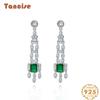 Танциз стерлингового серебра 925 пробы циркон серьги серьги-капли для женщин подарки на свадьбу