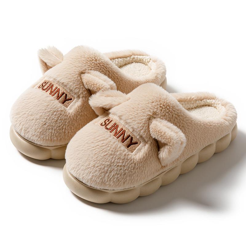 Хлопковые тапочки женские и мужские осенне-зимние домашние парные домашние комнатные теплые нескользящие на толстой подошве плюшевые
