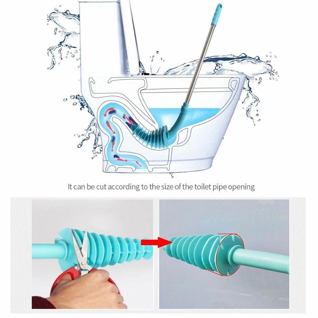 Гибкая туалетная щетка с длинной ручкой, поршень, очиститель от засоров в ванной, прочный инструмент