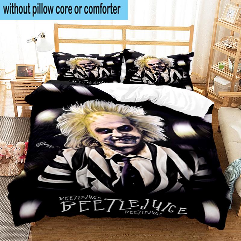 3PCS Beetle Haunted House 3pcs Bedding,Including 3PCS Duvet Cover And 2pcs Pillowcases Perfect for Christmas,Ideal for Bedroom, Dormitory