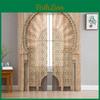 Morocco Gate Yellow Sheer Wall Curtain For Bedroom Tulle Voile Curtain For Kitchen Living Room Decor Window Treatment