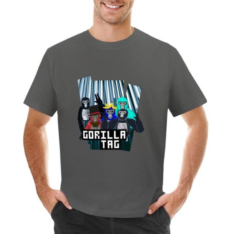 Горилла тег партия раме раме | производитель тегов гориллы PFP | Футболка с надписью «Горилла», винтажная футболка, корейская модная футболка для мужчин