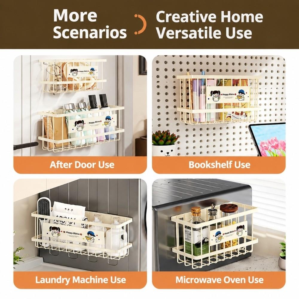 Space Saving Fridge Storage Box Metal Storage Rack Durable Refrigerator Shelf