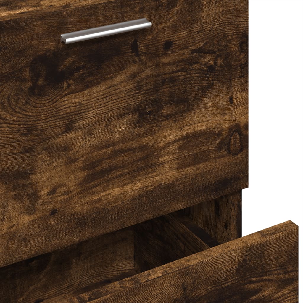 Bathroom Vanity Unit Smoked Oak Finish 40 x 37 x 59 cm Particleboard