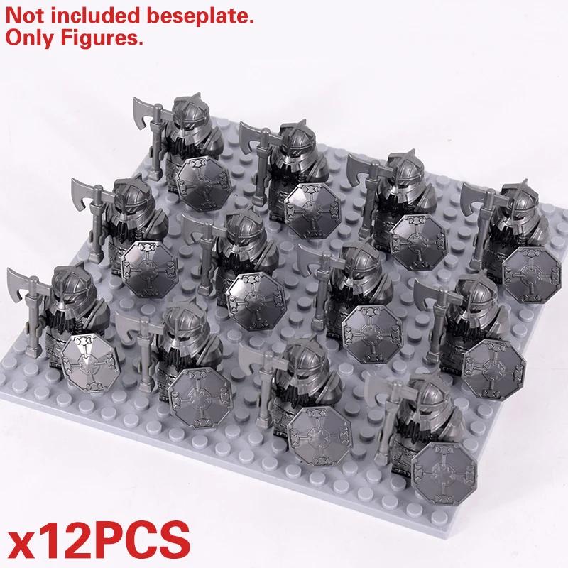 MOC Средневековый Гном Воин Эльфы Рыцари lotr Фигурки Строительные Блоки Аксессуары Броня Щит LOTR DIY Игрушки Для Детей подарок