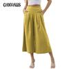 Summer Women's Skirt Pants Elastic Waist Wide Leg Cropped Pants Pocket Work Casual Pants Loose Pants