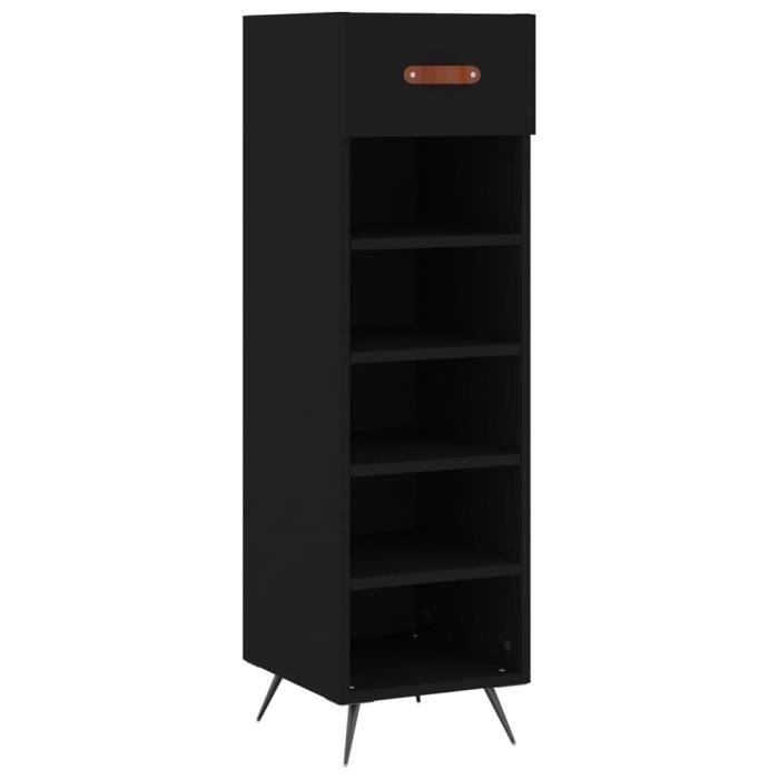 VidaXL Shoe Cabinet Black 30x35x105 Cm Engineered Wood 829645