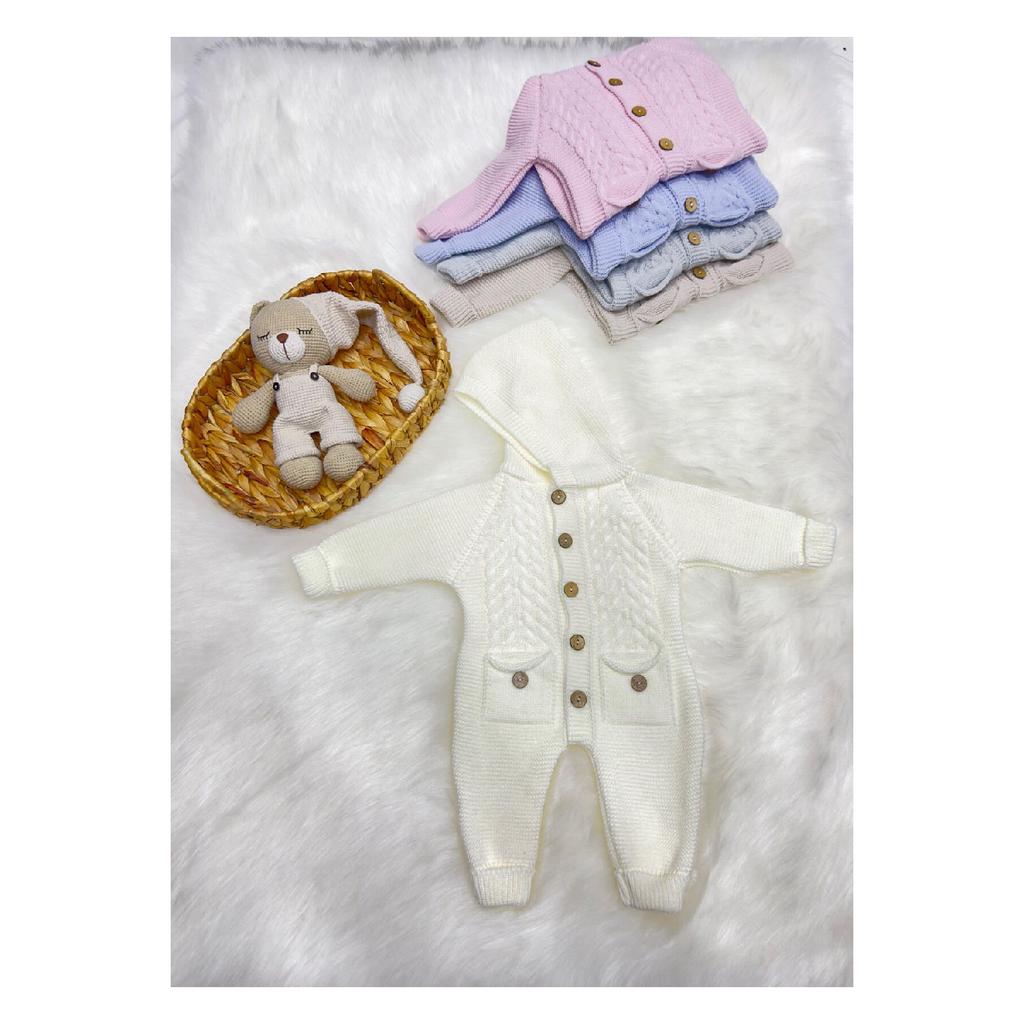 Littleland Knitted Baby Jumpsuit With Pockets