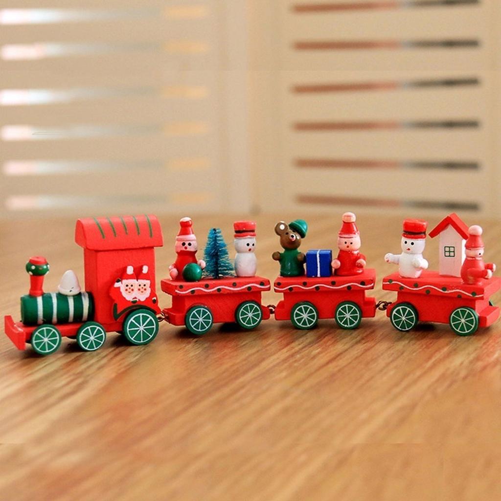 Прекрасное рождественское украшение для дома, маленький поезд, декор в виде деревянного поезда, рождественские украшения, новогодние принадлежности