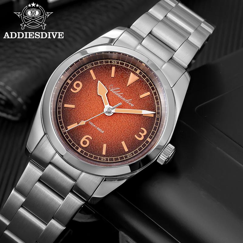 ADDIESDIVE Super Luminous Men's Diver Quartz Watch 316L Stainless Steel 100M Waterproof Wristwatches Sapphire Glass Reloj Hombre