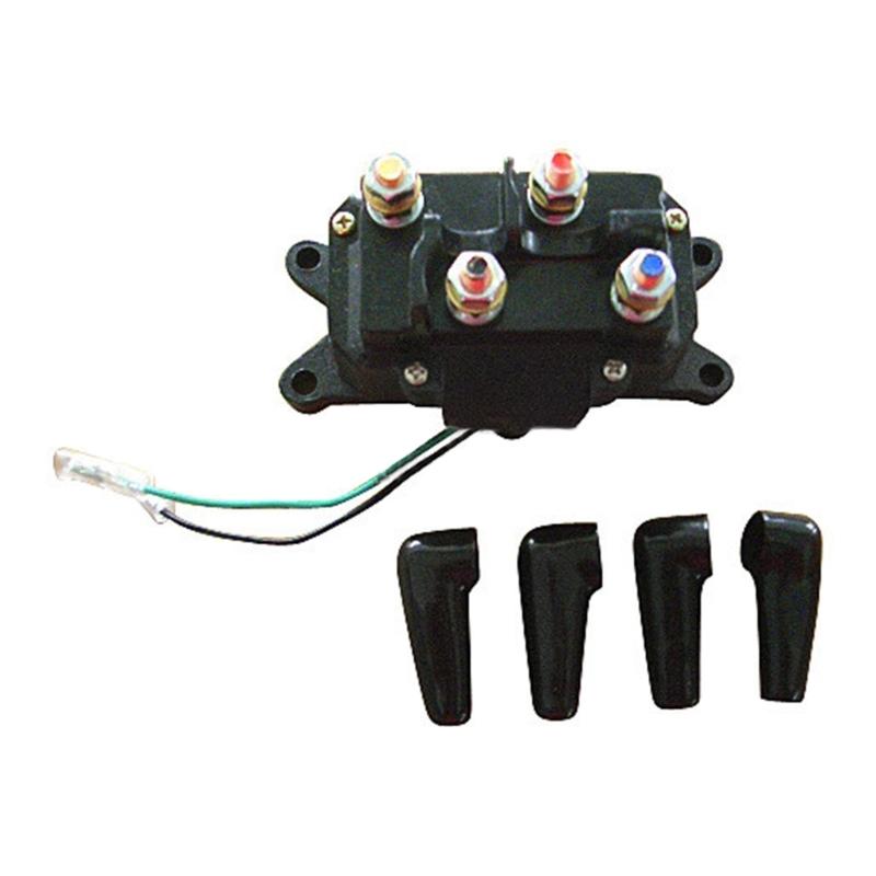 12V 250A Winch Solenoid Relays Contactors Thumb Truck for ATV Truck 5000-7000lbs with 6 Protecting Caps
