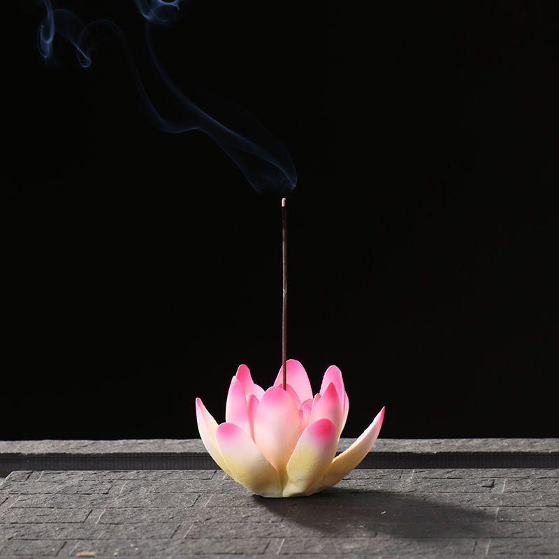 Ceramic Handmade Lotus Thread Incense Base - Household Indoor Thread Incense Socket - Decorative Decoration for Buddha Hall 7