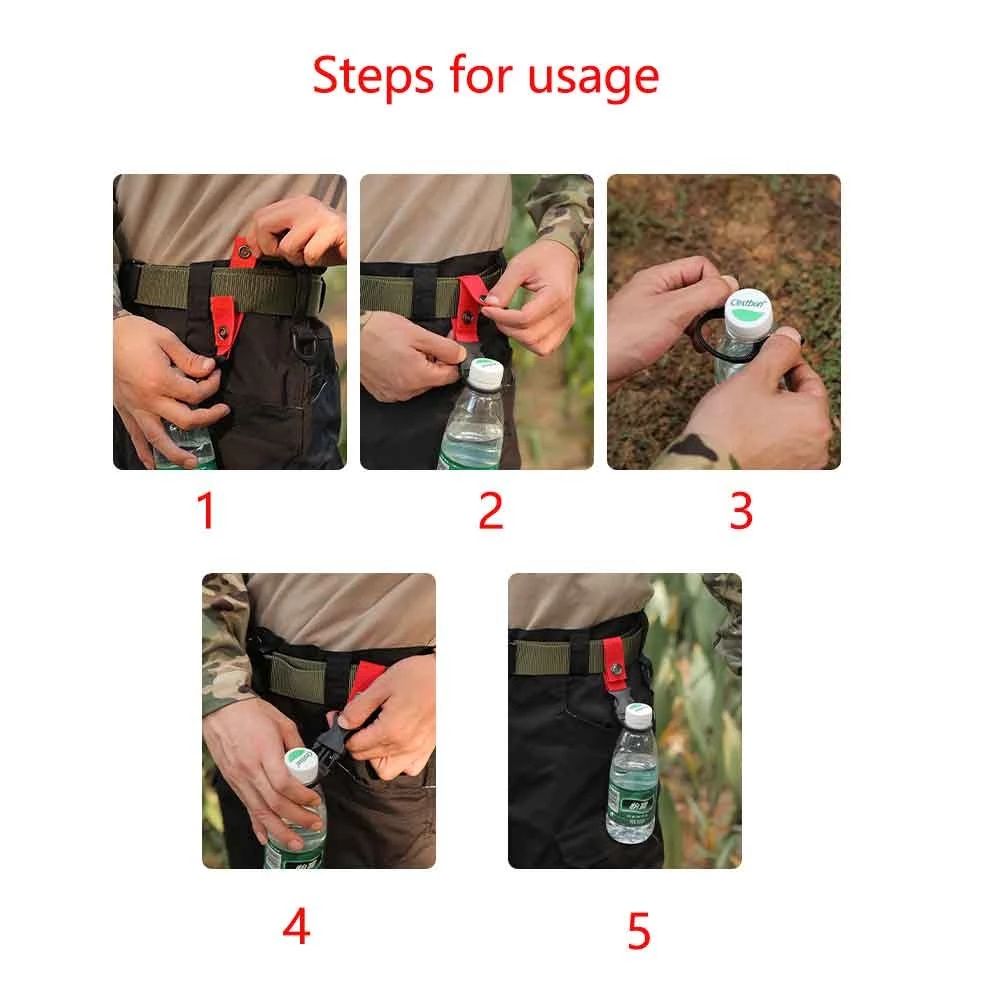 Nylon Webbing Backpack Hook Hang Buckle Holder Water Bottle Clip Carabiner Lock Belt Clips Keychain