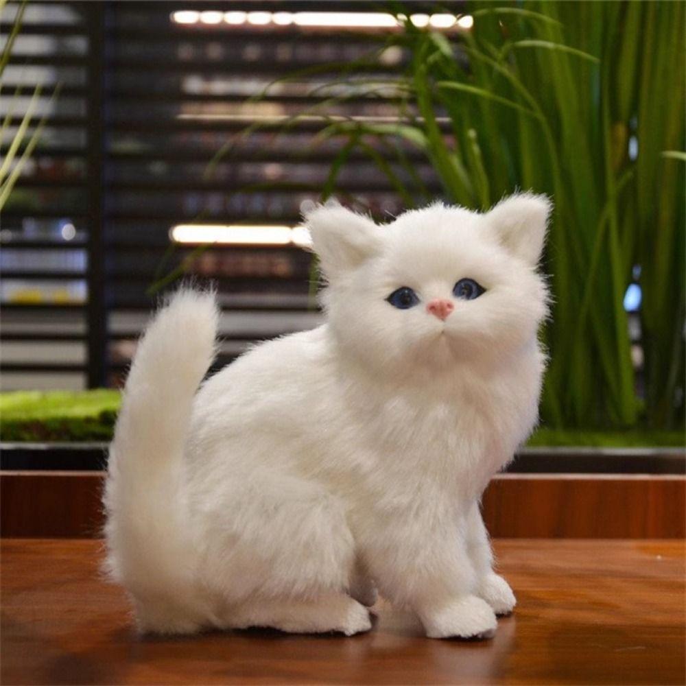 Животное Реалистичная Мягкая Игрушка Кошка 3D Глаза Живая Плюшевая Игрушка Кошка Декор для Дома