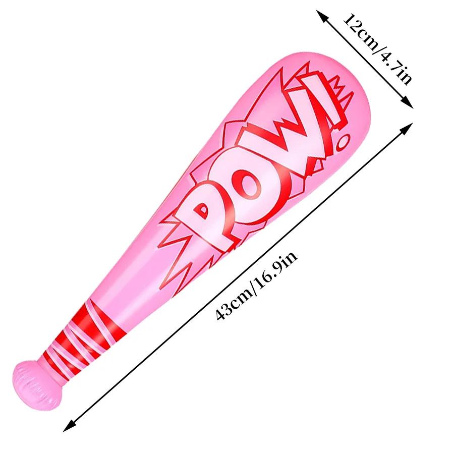 4pcs Colorful Inflatable Baseball Bat Toys for Summer Pool Parties Birthday Celebrations Fun Carnival Water Game Supplies