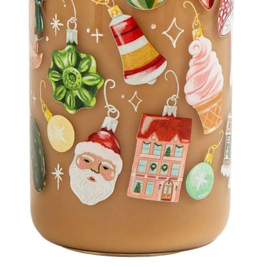 Yousheng Color-Changing Festive Tumbler Christmas Beer Can with Brush And Straw Holiday-themed Beverage Container