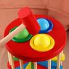 Children Pounding Ball Fall Ladder Small Hammer Colorful Knock Toy Baby Early Education Wooden for Baby 2 3 4 Years Old