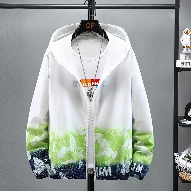 Летняя цветная светоотражающая солнцезащитная одежда для мужчин и женщин, ультратонкая куртка Ice Silk для пар, модная градиентная куртка