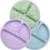 Детская силиконовая тарелка с разделителями и смайликом для прикорма