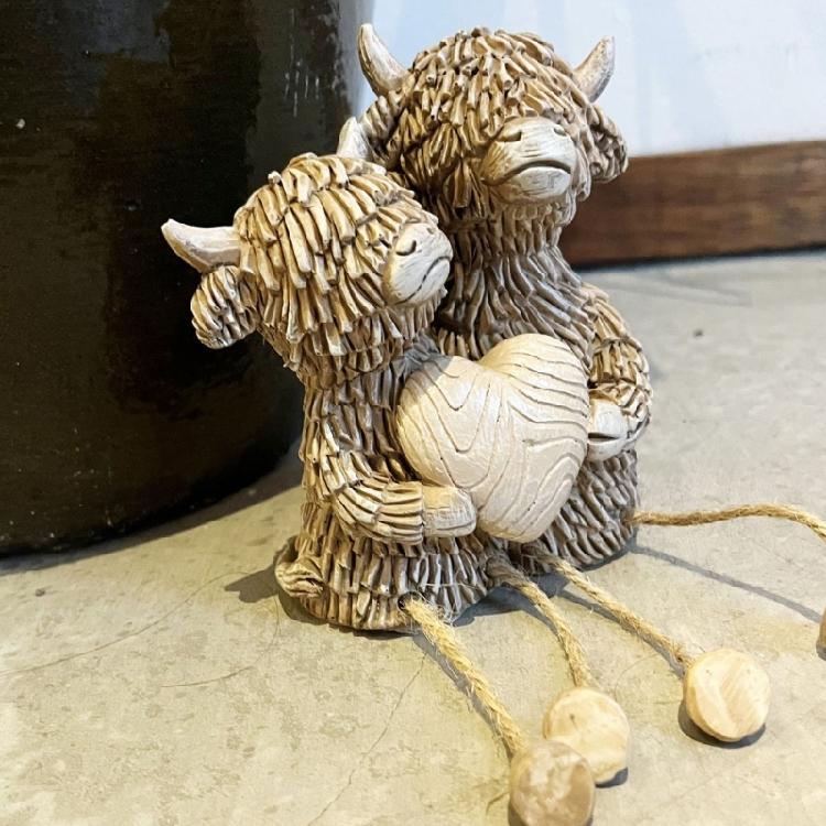 Фигурки коров Хайленда Статуэтка коровы Шотландского Хайленда, Декор для стола и полки в деревенском стиле, Ремесленное украшение, Декор для дома и офиса